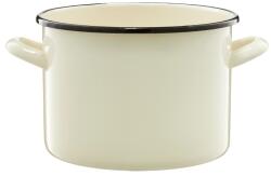 Emalia Olkusz Zománcozott Fazék - 24 cm/7 L, Krém/Fekete