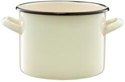 Emalia Olkusz Zománcozott Fazék - 18 cm/3 L, Krém/Fekete