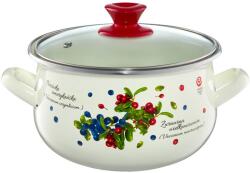 Emalia Olkusz Zománcozott Fazék Fedővel - 22 cm/5.7 L, Áfonya