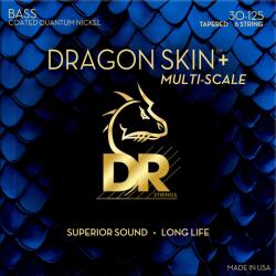 DR Strings Dragon Skin+ Coated Nickel 6-String Medium 30-125 Tapered Multi-Scale Set de 6 corzi pentru bas (DBQM6-30)