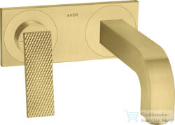 Hansgrohe AXOR CITTERIO falsík alatti mosdó csaptelep 22 cm-es kifolyóval, nem zárható leeresztővel, rombuszmetszéses fogantyúval, szálcsiszolt sárgaréz hatású 39171950 (39171950)