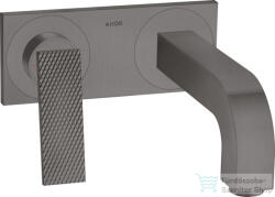 Hansgrohe AXOR CITTERIO falsík alatti mosdó csaptelep 22 cm-es kifolyóval, nem zárható leeresztővel, rombuszmetszéses fogantyúval, szálcsiszolt fekete króm 39171340 (39171340)