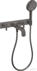 Hansgrohe AXOR Citterio falsík alatti kádtöltő csaptelep zuhanyszettel, szálcsiszolt fekete króm 39441340 (39441340)