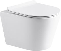 Cerano Norbi, függő WC csésze Perem nélküli 485x365x360 mm + UF wc ülőke, fehér fényes, CER-CER-417380 (CER-CER-417380)
