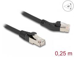 Delock Cablu de retea RJ45 6A S/FTP drept/unghi 45 grade stanga 0.25m Negru, Delock 80582 (80582)