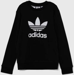 Adidas gyerek felső TREFOIL CREW fekete, nyomott mintás, IY7435 - fekete 134