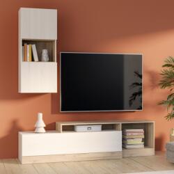 TEMPO KONDELA Nappali szekrénysor, havas tölgy/fehér, BODIL