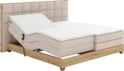 TEMPO KONDELA Elektromos állítható ágy, boxspring, bézs/artisan tölgy, 180x200, TIANA