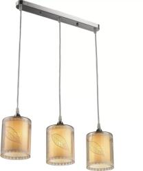 Klausen Suspensie Natura LY-3238, 3xE27, L: 57 cm, metal crom, sticlă albă, ambră (LY3238)