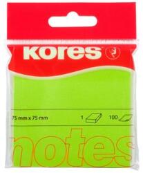 KORES Notes adeziv 75 x 75 mm verde neon 100 file Kores (KO47077) - dacris