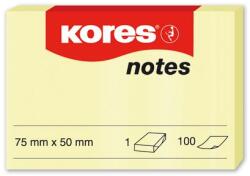 KORES Notes adeziv 50 x 75 mm galben pal 100 file Kores (KO46057)