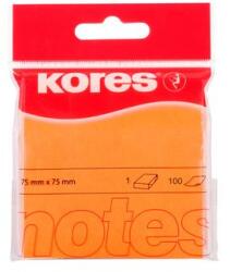 KORES Notes adeziv 75 x 75 mm portocaliu neon 100 file Kores (KO47074) - dacris