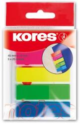 KORES Index plastic 12 x 45 mm 5 culori x 25 file Kores (KO45105)