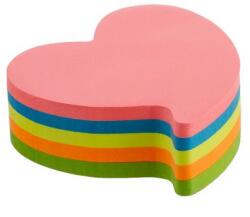 KORES Notes adeziv 70 x 70 mm Inima 5 culori neon x 50 file Kores (KO48705)