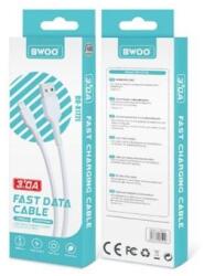 BWOO micro USB töltőkábel adatkábel 1 m 3A fehér (6933654802963)