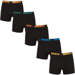 Nedeto 5PACK boxeri bărbați Nedeto negri (5NB003) 4XL (174415)