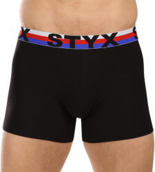 Styx Pantaloni scurți de boxer pentru bărbați Styx sport lung elastic negru tricolor negru (U1960) XL (178721)