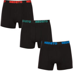 Nedeto 3PACK boxeri bărbați Nedeto negri (3NB003b) L (174426)
