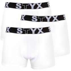 Styx 3PACK boxeri bărbați Styx elastic sport alb supradimensionat (R10616161) 4XL (163361)