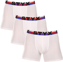 Styx 3PACK bărbați boxeri Styx pantaloni scurți lungi sport elastic alb tricolor sport lung (3U2061) M (178728)