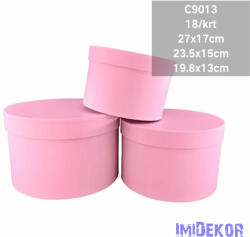  Papírdoboz 3db/szett kerek D27-23, 5-19, 8cm - Rózsaszín
