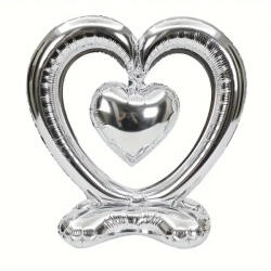  Talpas fólia lufi - Szív - Ezüst