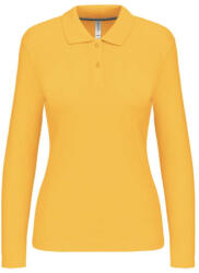Kariban Női hosszú ujjú galléros piké póló, Kariban KA244, Yellow-2XL (ka244ye-2xl)