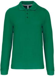 Kariban Férfi hosszú ujjú galléros piké póló, Kariban KA243, Kelly Green-3XL (ka243kl-3xl)