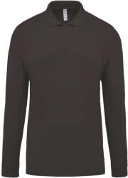Kariban Férfi galléros hosszú ujjú piké póló, Kariban KA256, Dark Grey-M (ka256dg-m)