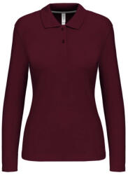 Kariban Női hosszú ujjú galléros piké póló, Kariban KA244, Wine-2XL (ka244wn-2xl)