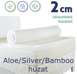 Ortho-Sleepy Memory topper fedőmatrac, Silver, Aloe vagy Bamboo huzattal, 2cm magas (TOPMATSLP-silver-2CM-80x200cm)