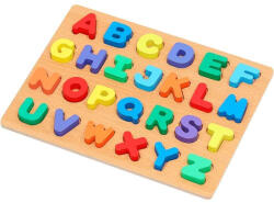  PUZZLE din lemn in relief ALFABET LITERE MARI DE TIPAR (101330)