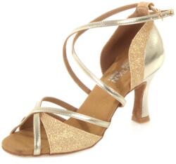 Botan női tánccipő BL-49 aranyszínű 7, 5 cm Flare Méret: 38