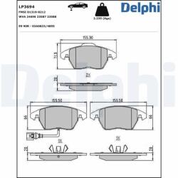 DELPHI set placute frana, frana disc DELPHI LP3694 - piesa-auto