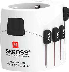 SKROSS PRO WORLD és USB a legbiztonságosabb világutazó hálózati csatlakozó átalakító, World to Eu, 2*A (1.302539)