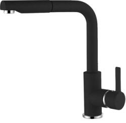 Elleci C02 Full Black Egykaros Csaptelep - Forgatható kifolyócsővel, kihúzható zuhanyfejjel