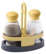 SOLMAZER IRIS Sand üveg fűszerszóró szett tartóval, 2 darabos, 2*95ml, homokszínű 122020-582 (122020-582) - bestbyte