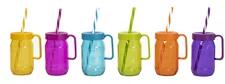 SOLMAZER IRIS Colours Mix színes bögre szívószállal 370ml, sárga, türkiz, lila, rózsaszín, narancs vagy zöld színben 111763-300 (111763-300) - bestbyte