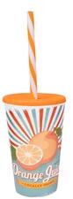 SOLMAZER IRIS Orange Juice mintás pohár szívószállal 650ml 161948-028 (161948-028) - bestbyte