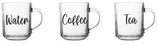 SOLMAZER IRIS mintás üveg bögre 246ml, Water, Coffee vagy Tea felirattal 131563-008 (131563-008) - bestbyte