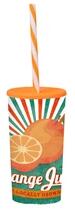 SOLMAZER IRIS Orange Juice mintás pohár szívószállal 470ml 161922-028P (161922-028P) - bestbyte