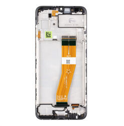 Samsung Galaxy A03 LCD modul kerettel, OEM jellegű, fekete ( A035F ) (GH81-21625A)