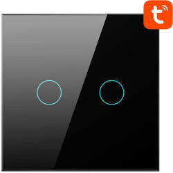 Avatto Érintőkapcsoló WiFi Avatto TS02-EU-B2 Double TUYA (fekete) (TS02-EU-B2) - scom