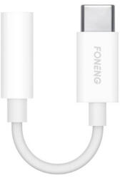 FONENG BM21 3, 5 mm-es jack és USB-C audiokábel (fehér) (BM21 White) - scom