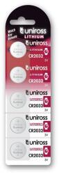 Uniross CR2032 3V lítium gombelem 5db/csomag U5CR2032 (U5CR2032)