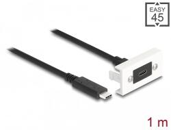Delock Easy 45 modul SuperSpeed USB 10 Gbps (USB 3.2 Gen 2) USB Type-C anya - USB Type-C apa rövid kábellel, 22, 5 x 45 mm (81386)