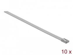 Delock Rozsdamentes Acél Kábelkötegek Hossza 300 x Szélesség 7, 9 mm 10 db. (18772)