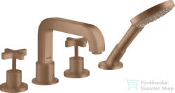 Hansgrohe AXOR Citterio 4 üléses kádtöltő csaptelep zuhanyszettel, szálcsiszolt vörös arany hatású 39445310 (39445310)