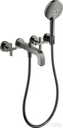 Hansgrohe AXOR CITTERIO falsík alatti kádtöltő csaptelep zuhanyszettel, polírozott fekete króm 39447330 (39447330)