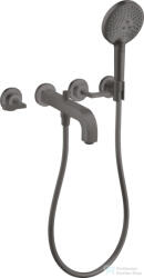 Hansgrohe AXOR CITTERIO falsík alatti kádtöltő csaptelep zuhanyszettel, szálcsiszolt fekete króm 39448340 (39448340)